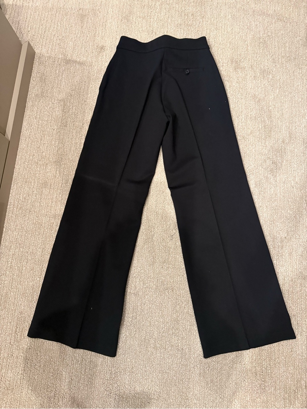 SPANX Black Wide-Leg Seam-Front Dress Pants